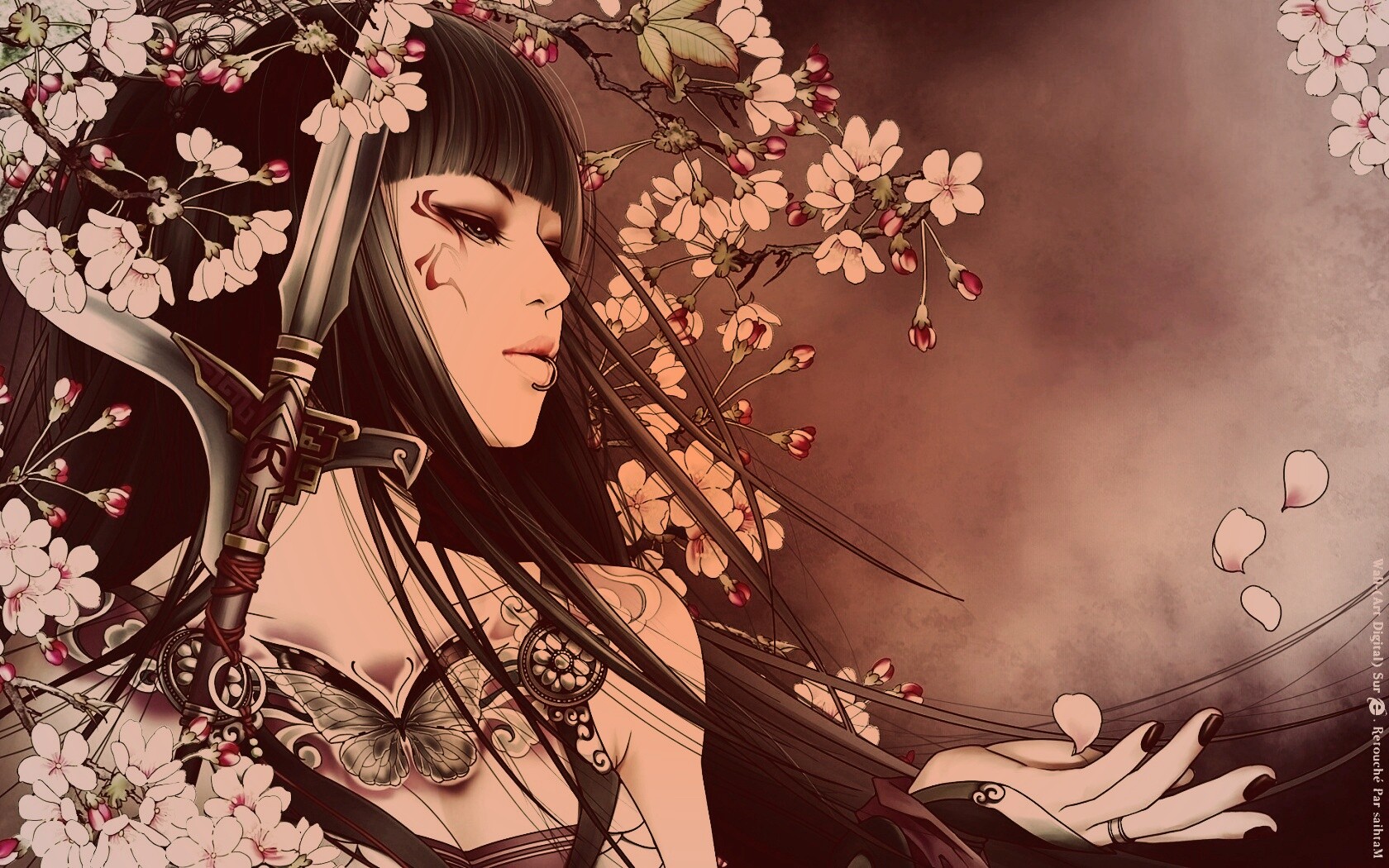 Элегантная девушка с оружием обои