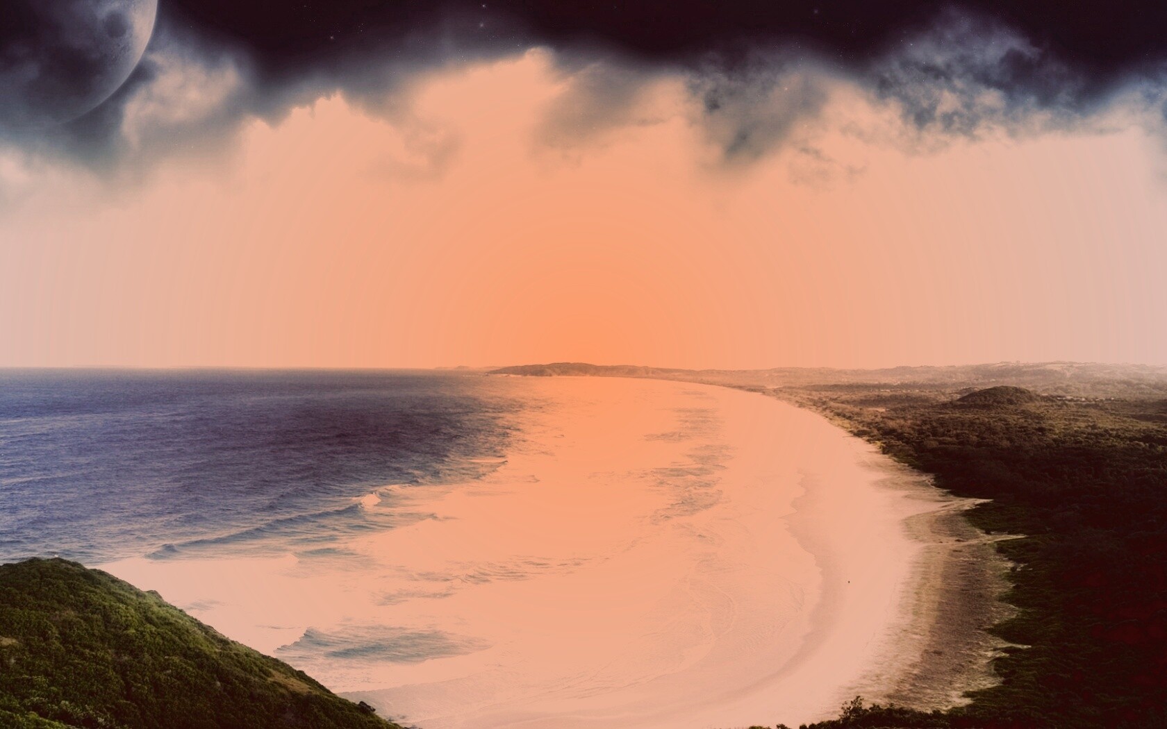 Берег до горизонта обои