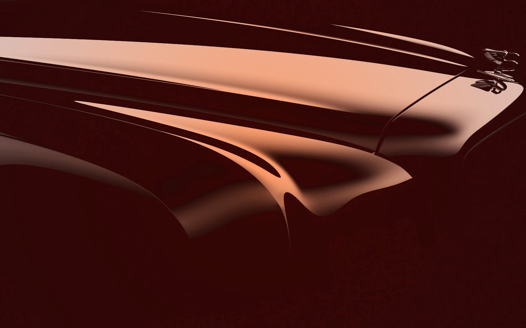 Капот чёрного авто обои