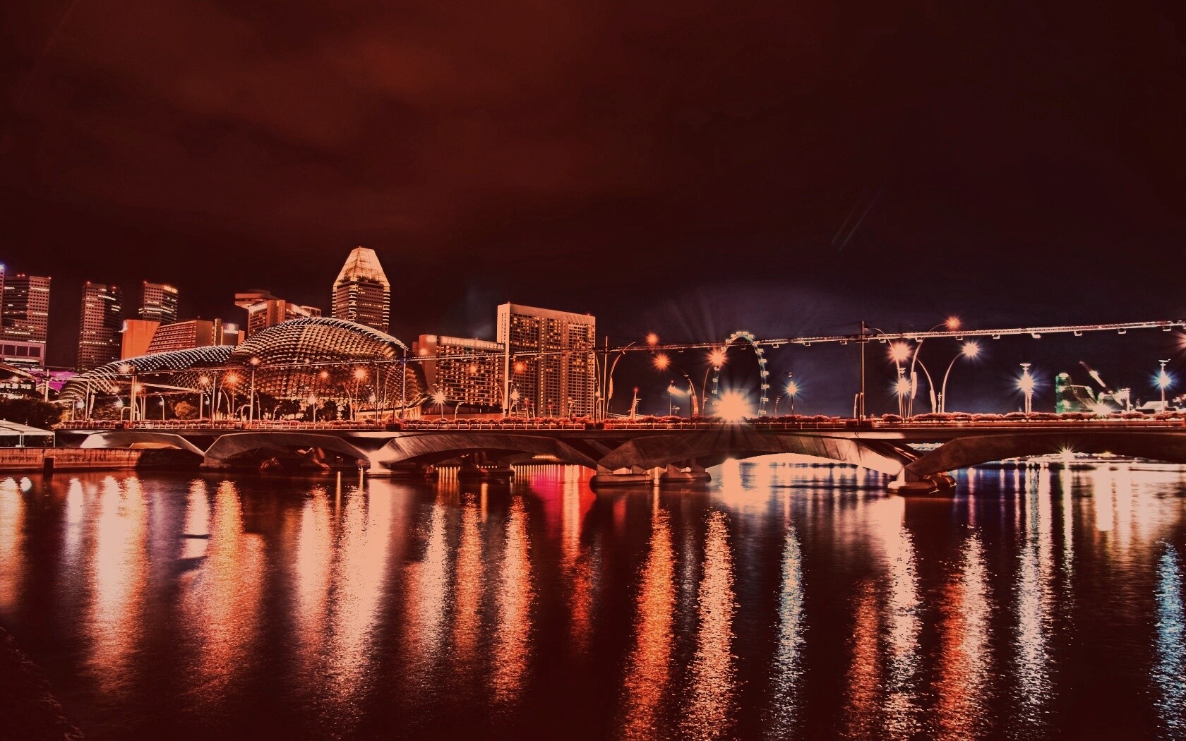 Ночной город обои