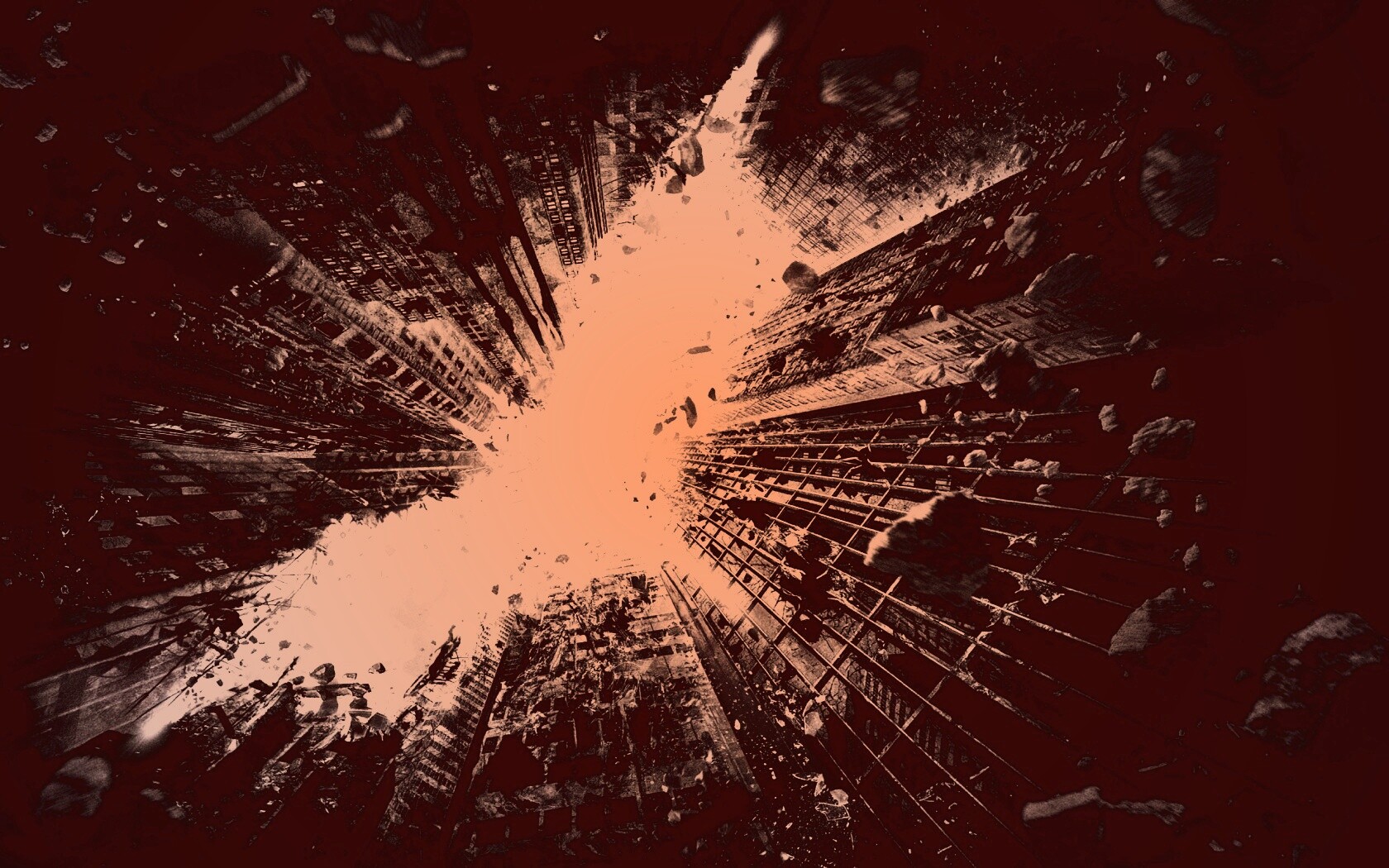 Темный рыцарь среди рушащегося мира обои