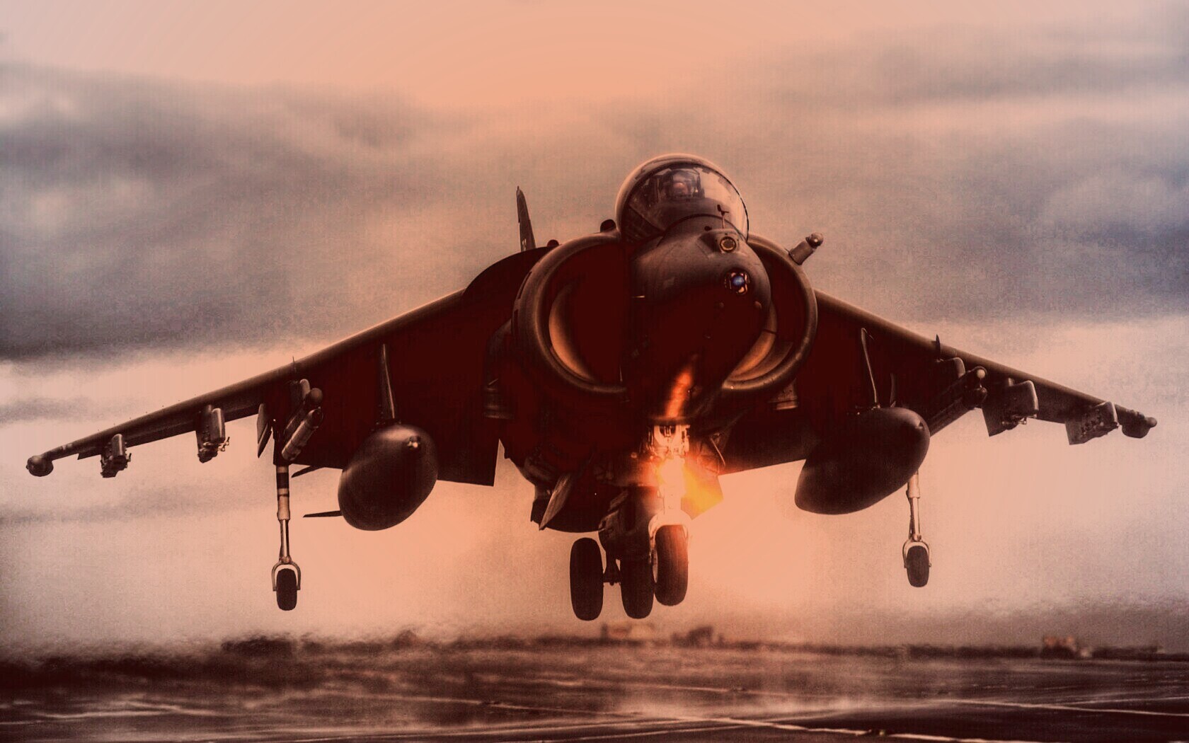 Истребитель на взлете обои