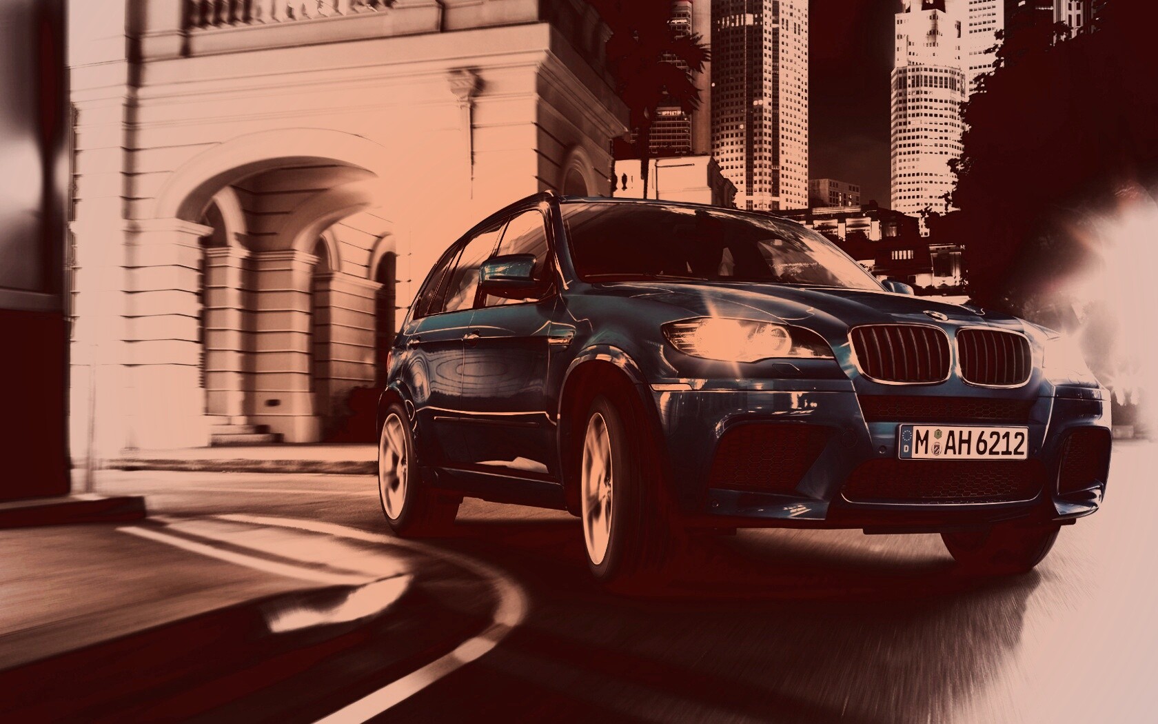 Синий кроссовер BMW обои