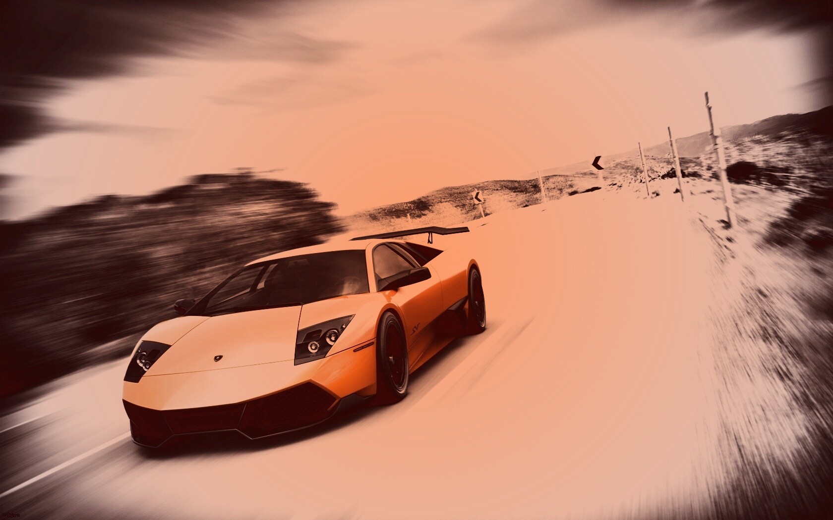 Желтая Ламборджини обои