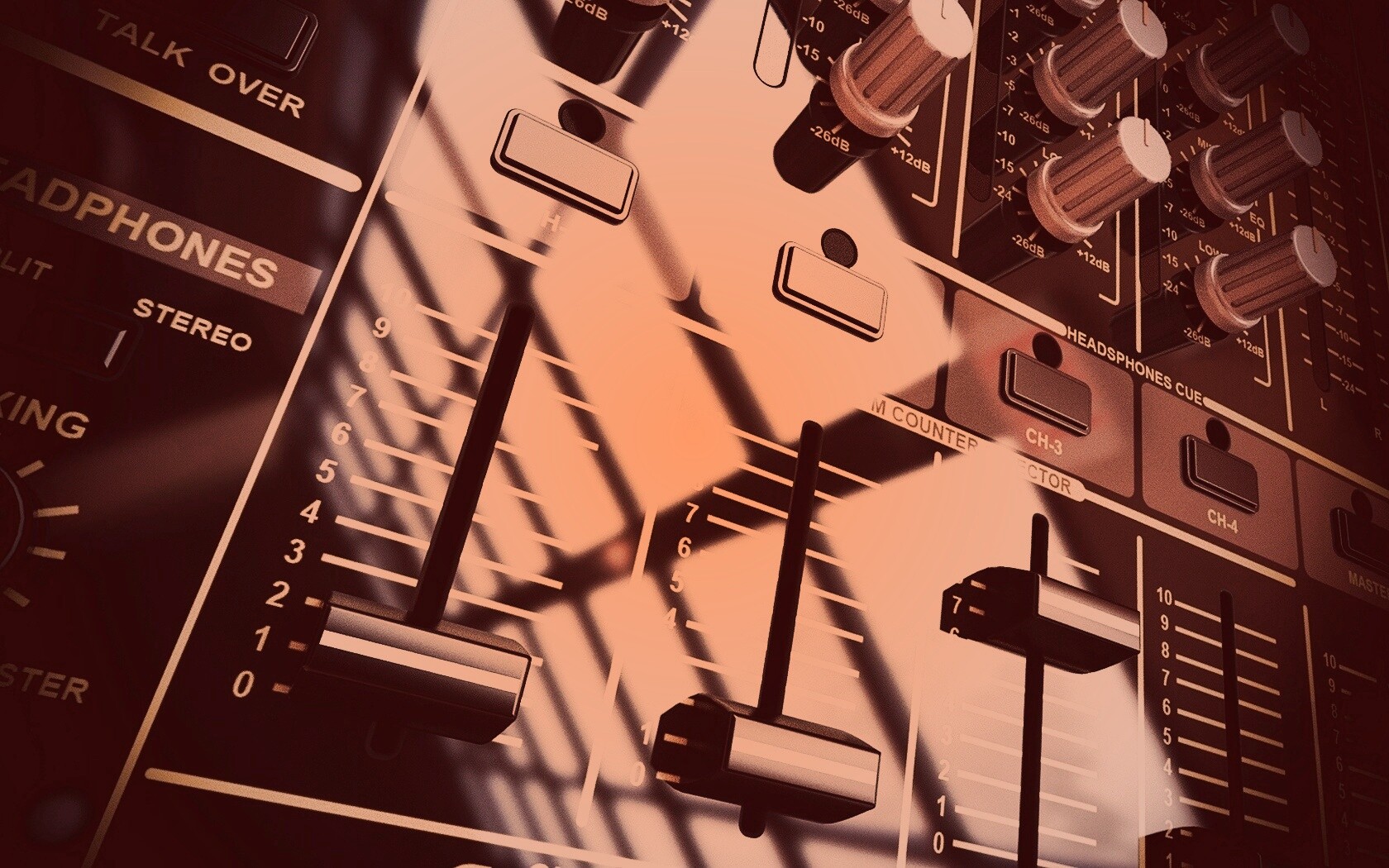 Пульт диджея и отражение на нем обои