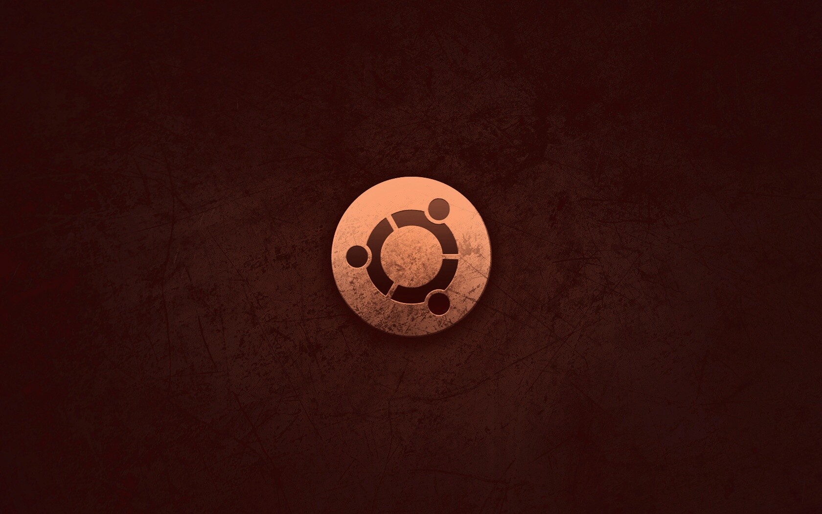 Логотип убунту из металла обои