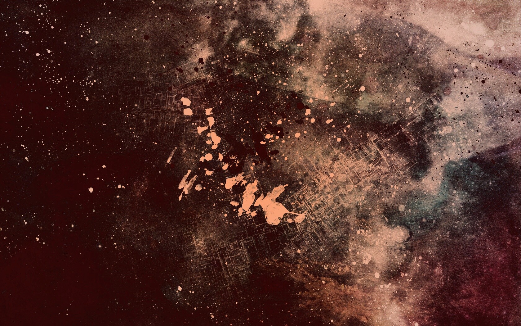 Паттер из красок и штрихов обои