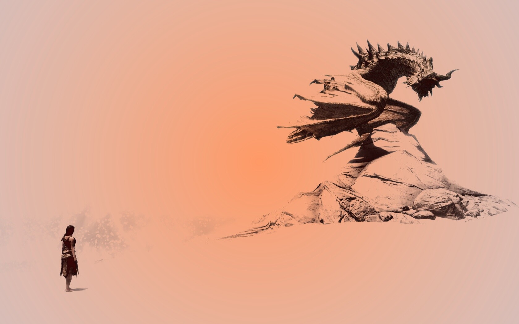 Человек и дракон обои