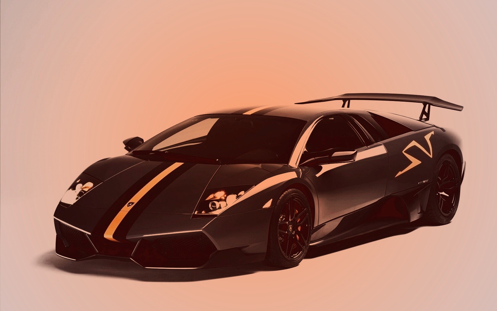 Черная Ламборджини обои