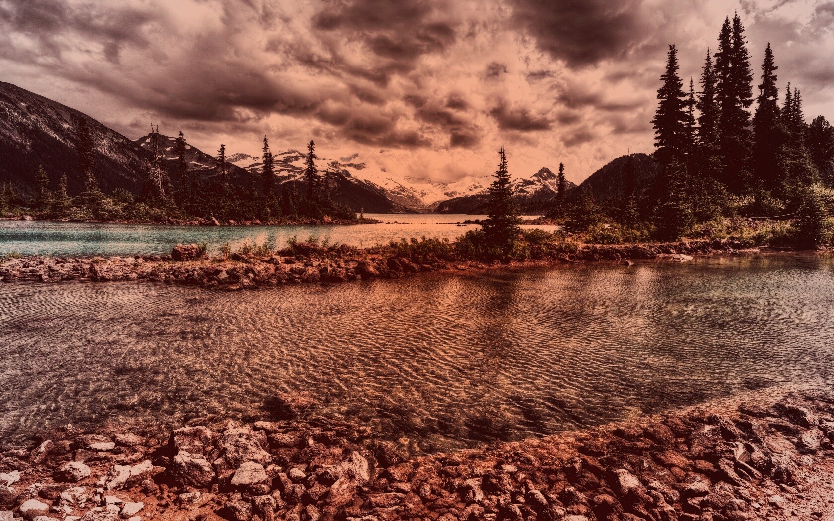 Горная река обои