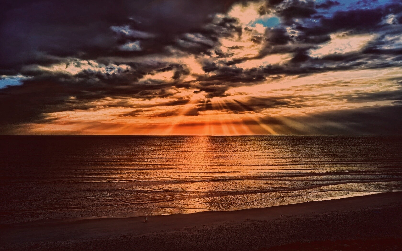 Красивый закатный берег обои