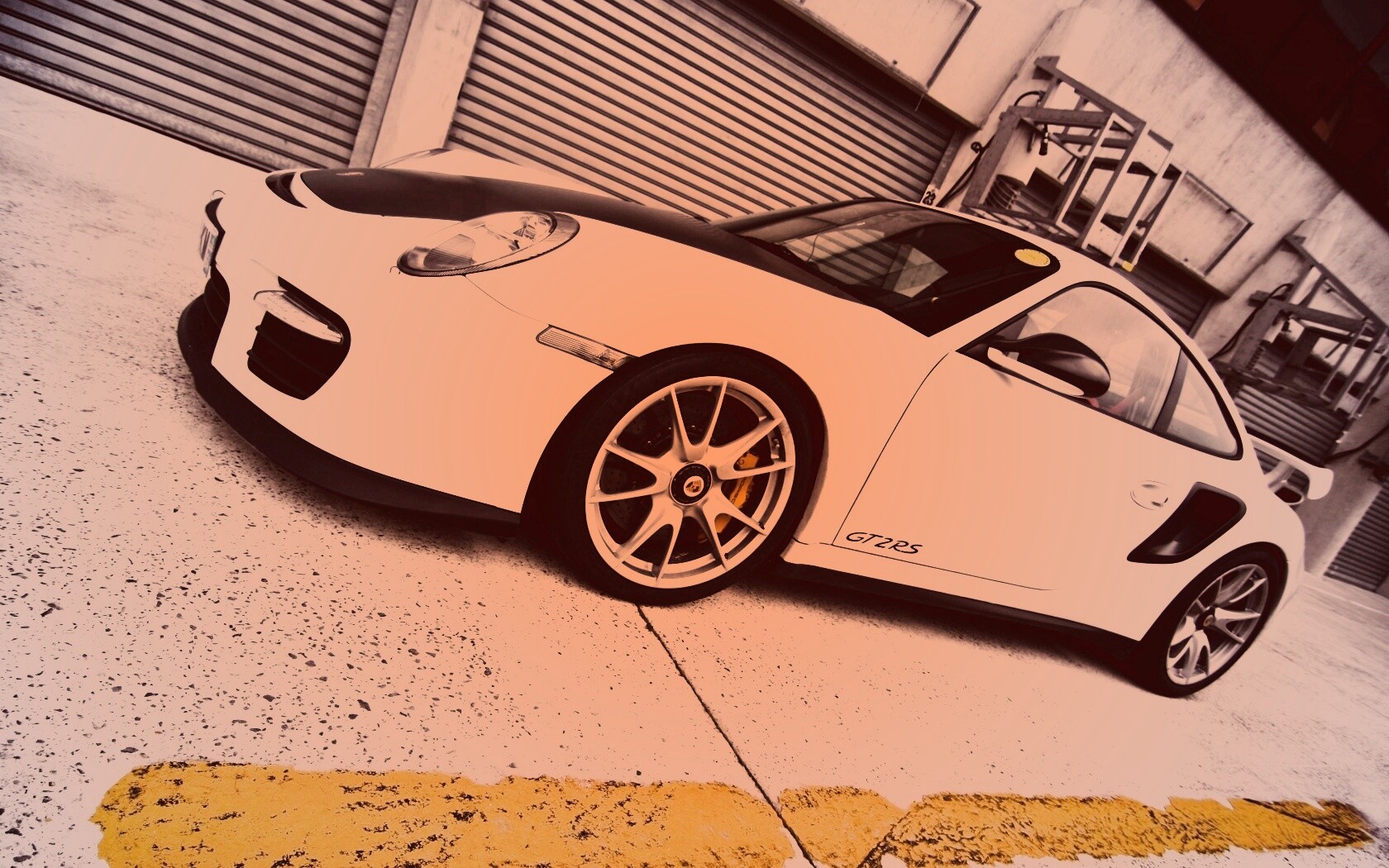 Белый порше обои