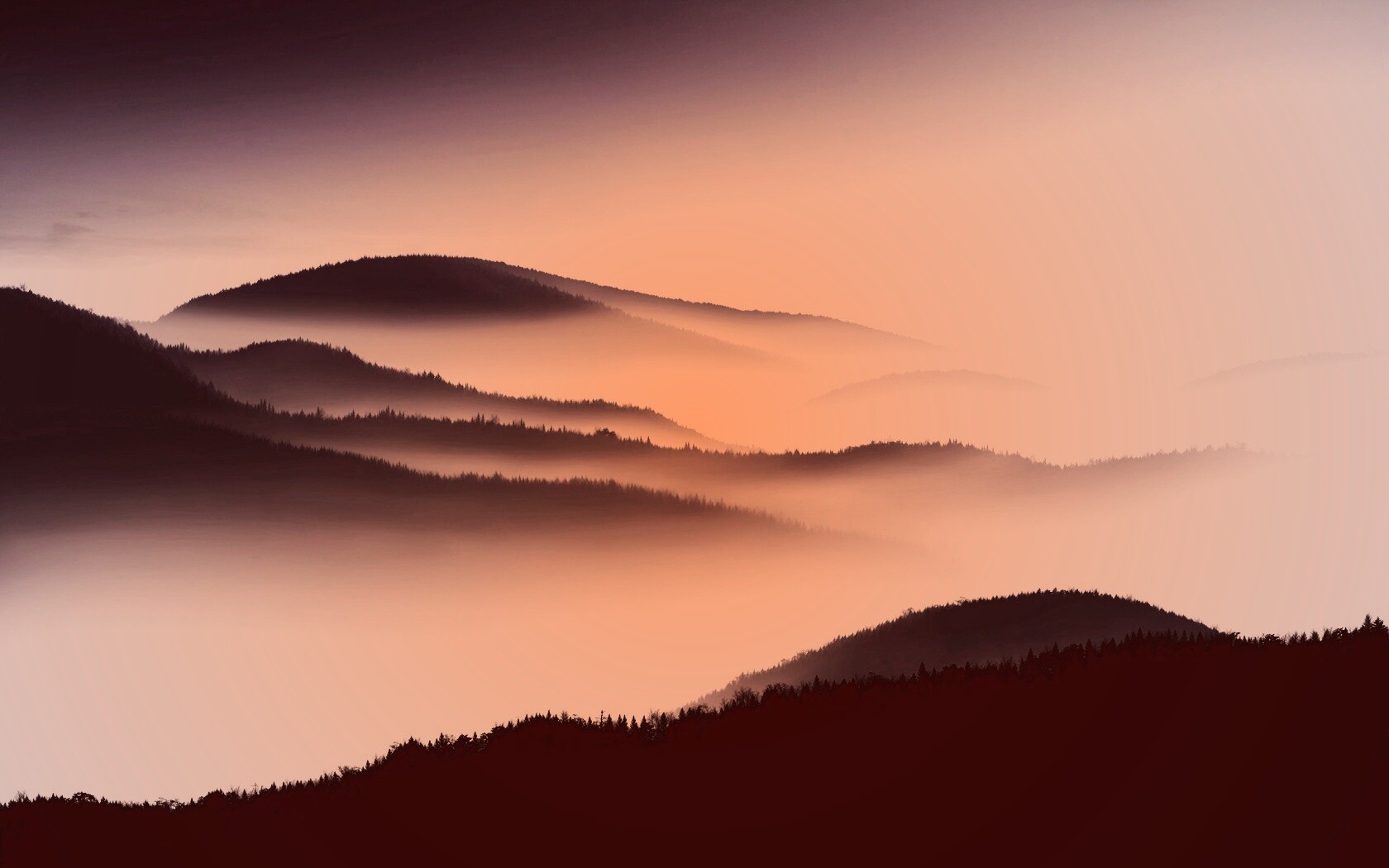 Туманные горы обои