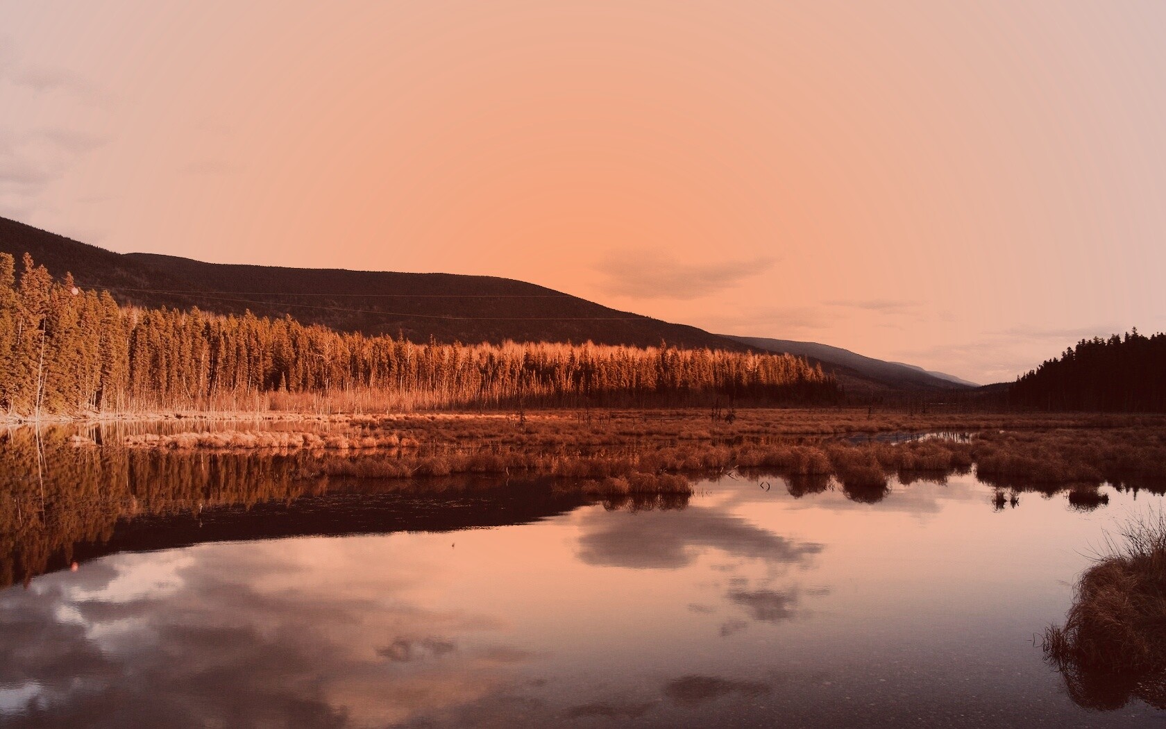 Осеннее озеро обои