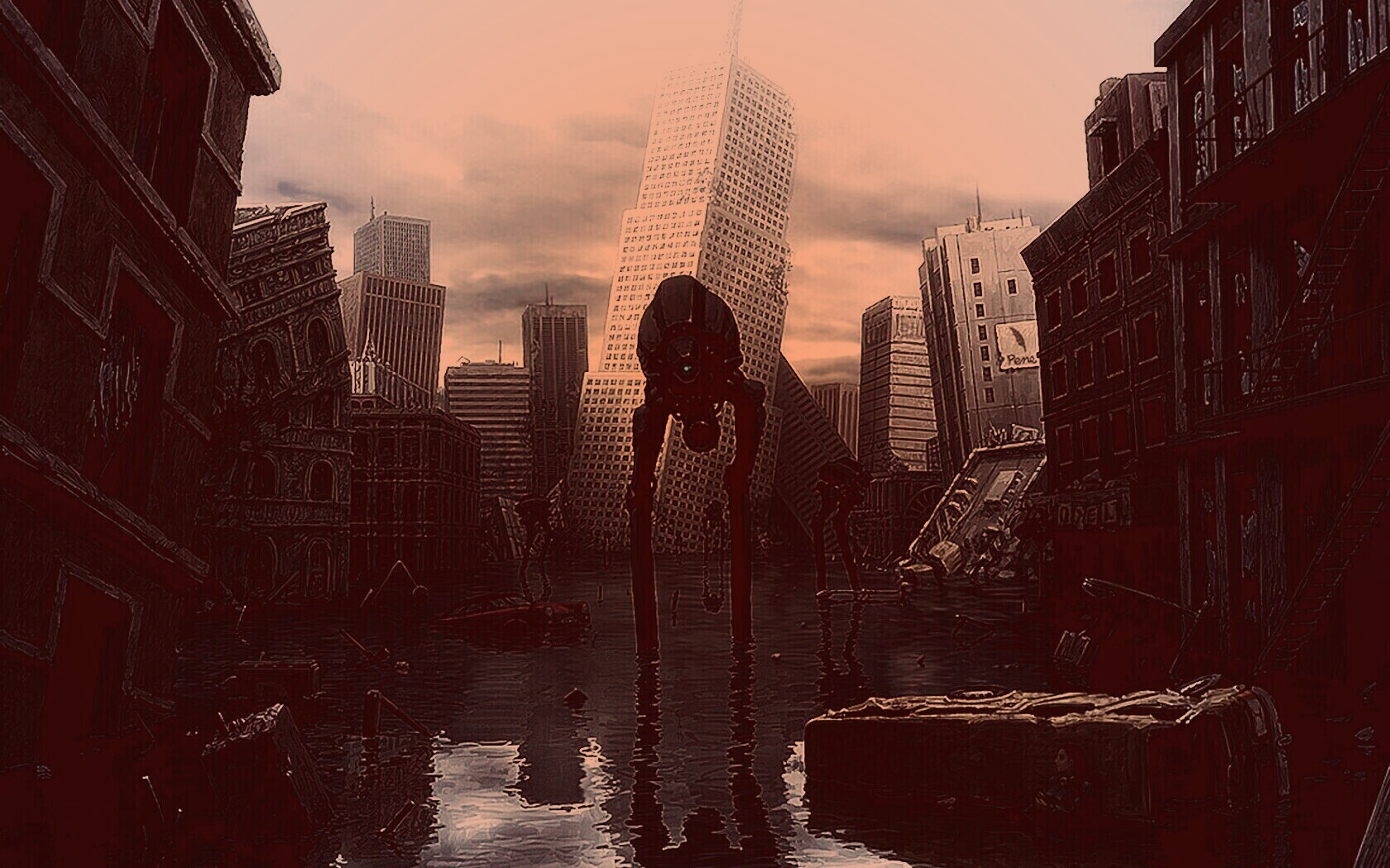Постапокалиптический город обои