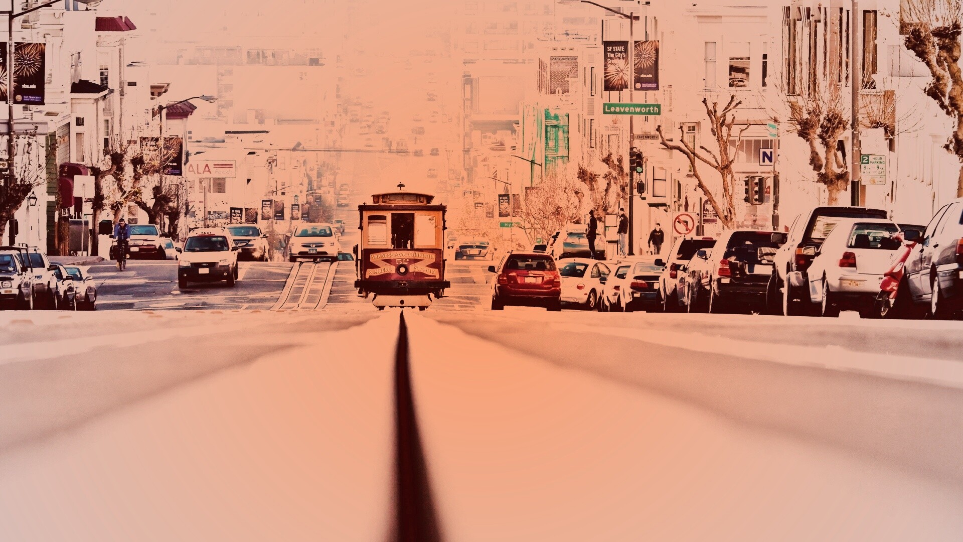 Утро в городе обои