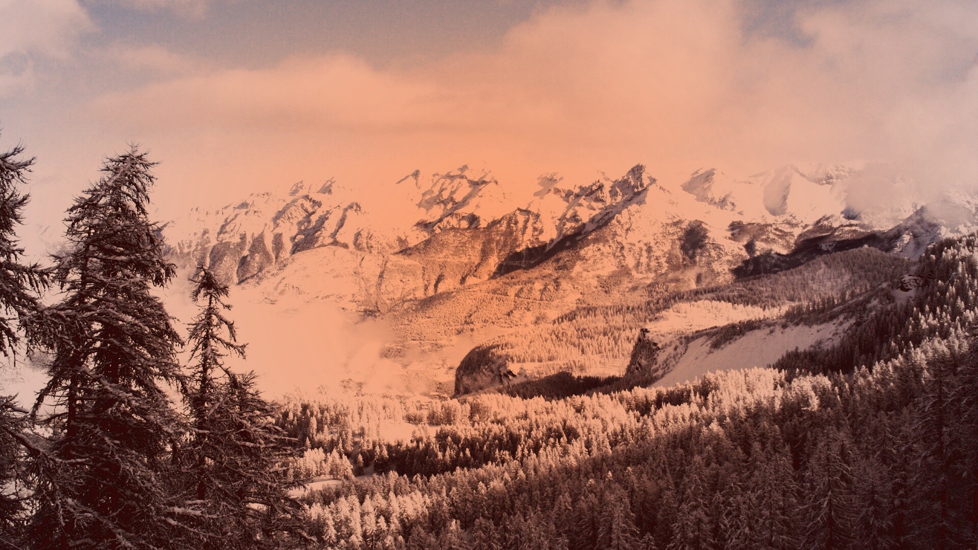 Горный пейзаж обои