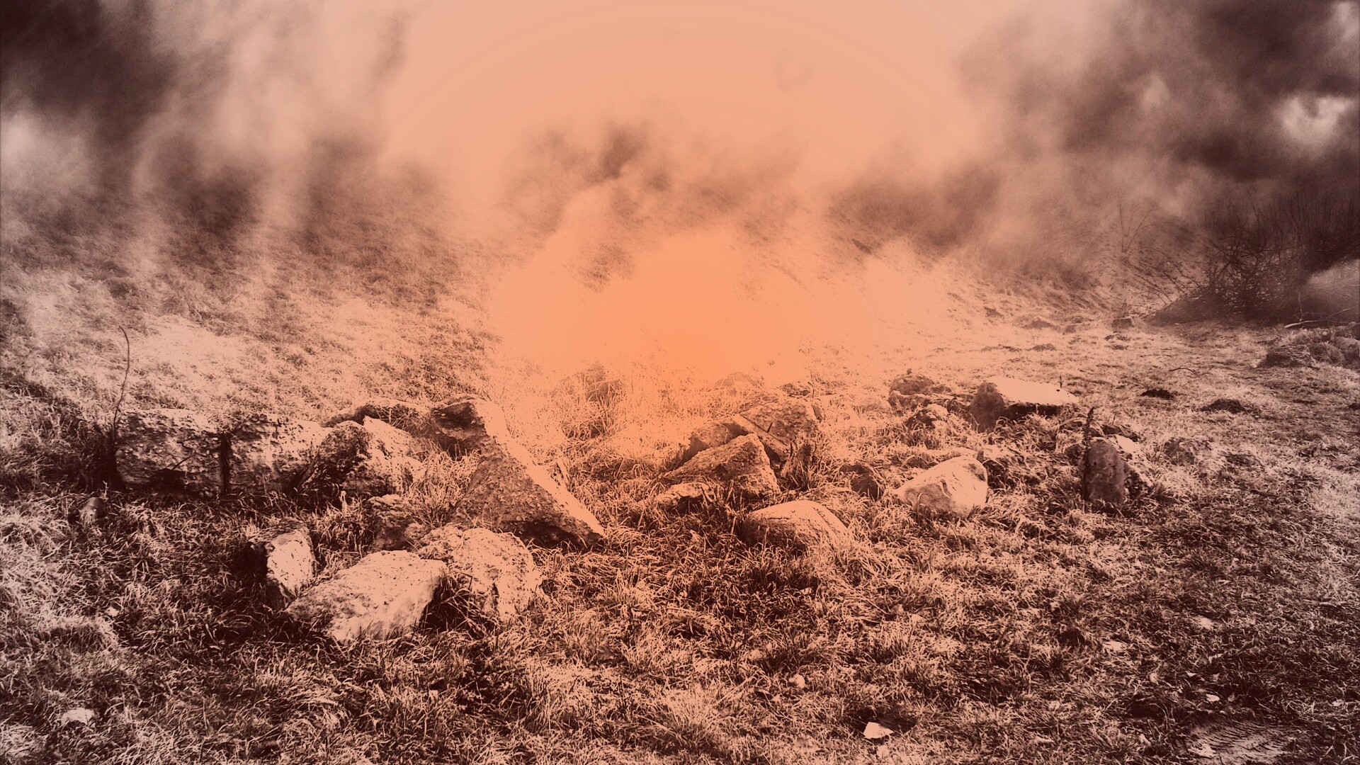 Туман на склоне обои