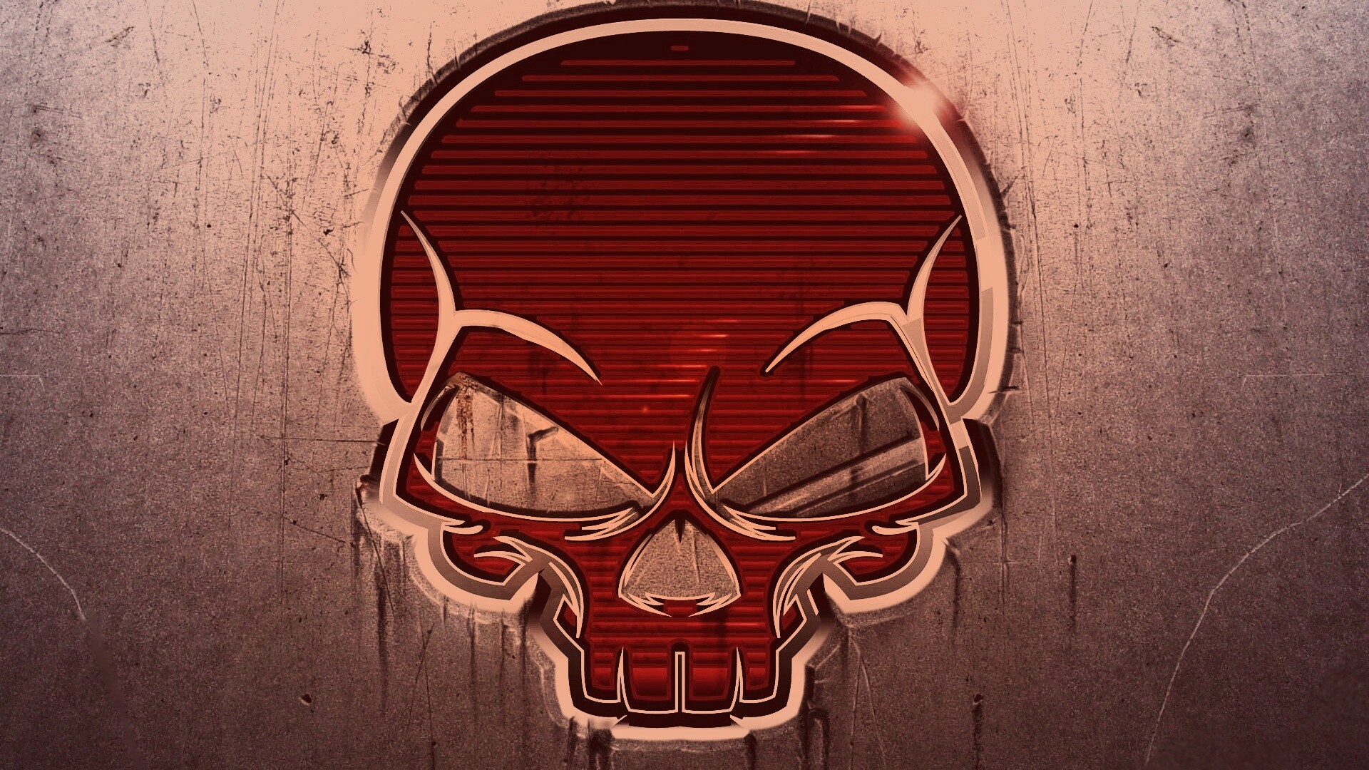 Красный череп лого обои