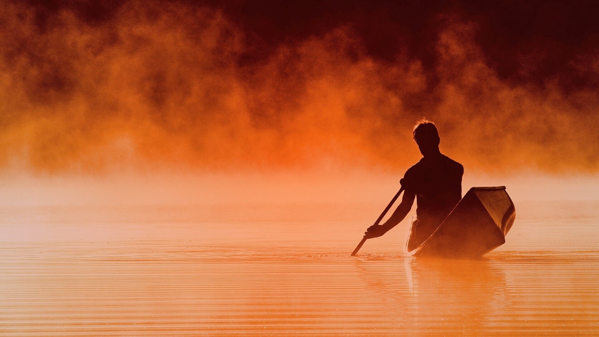 Один в лодке обои