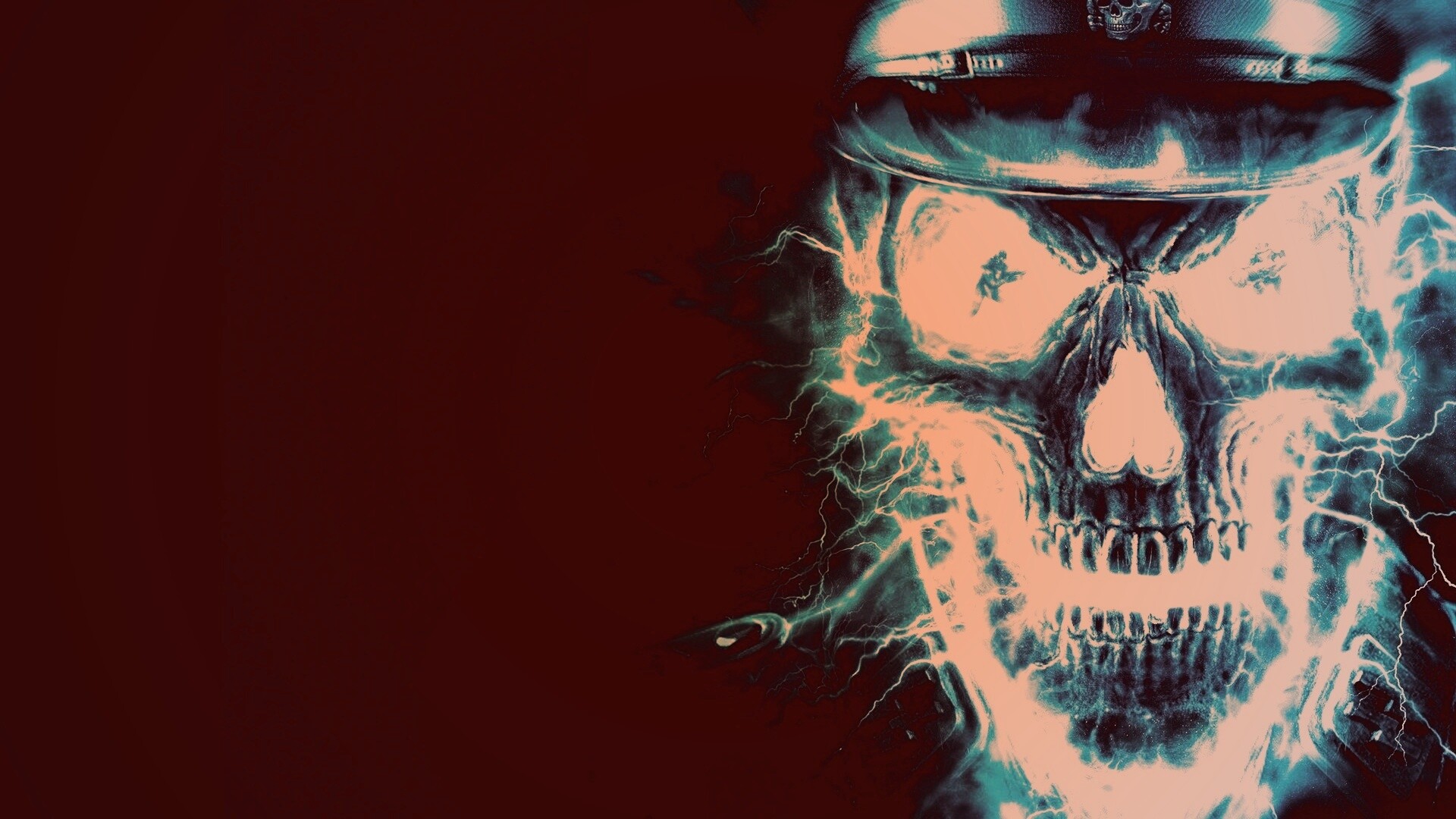 Череп из молний обои