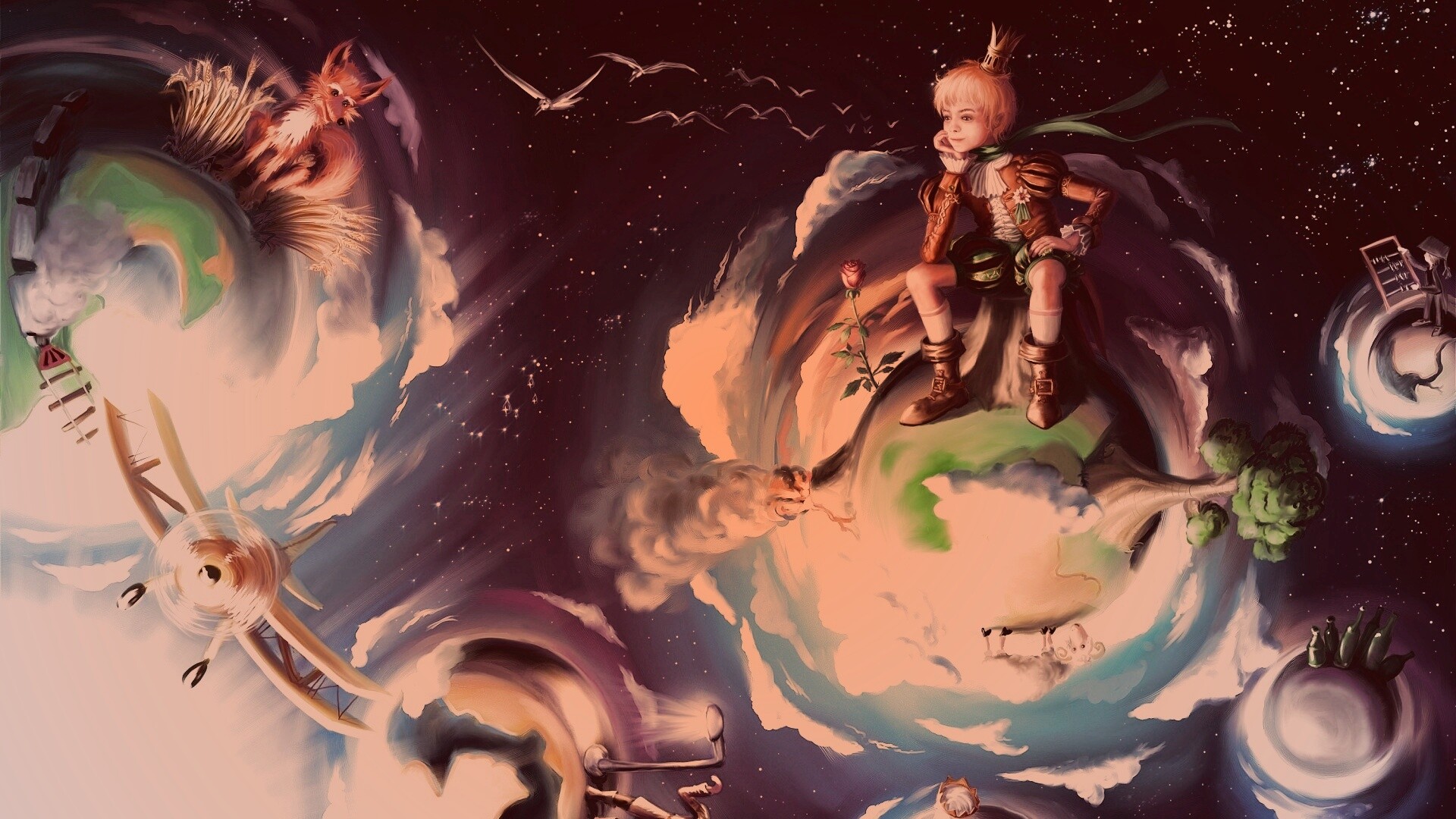 Арт на сказку Маленький Принц обои