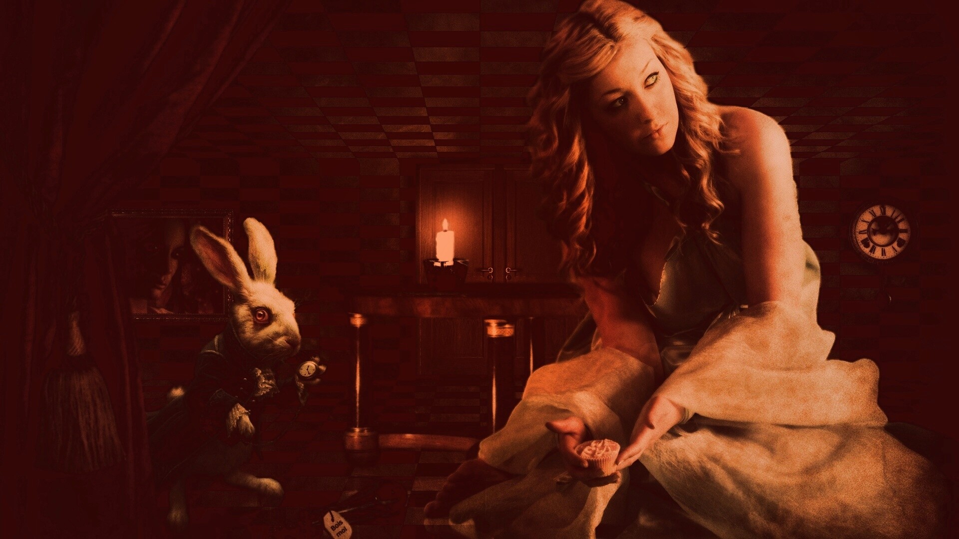 Алиса и белый кролик обои