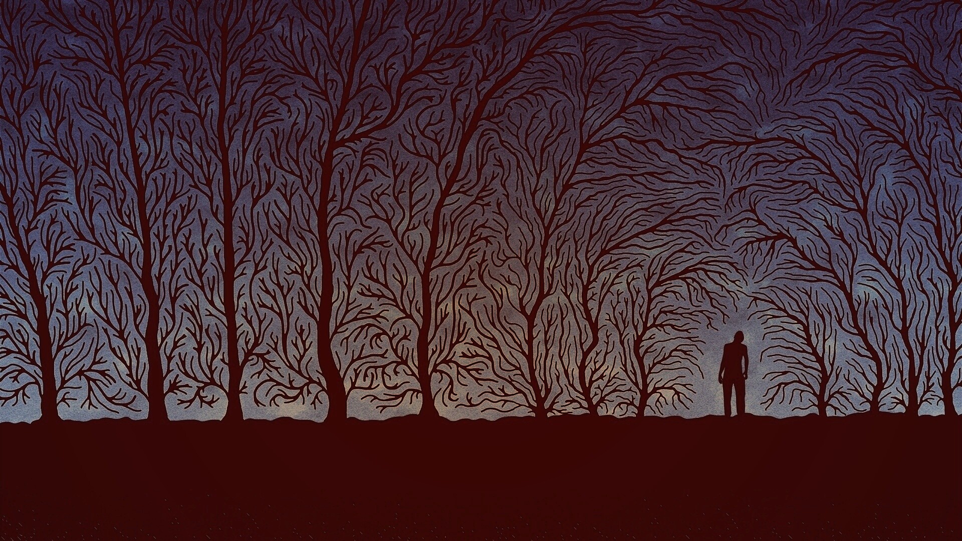 Смыкающиеся деревья обои