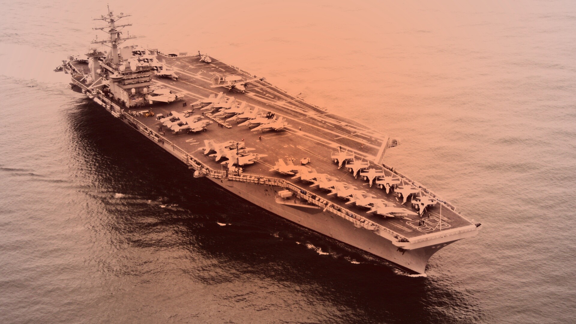Авианосец в море обои