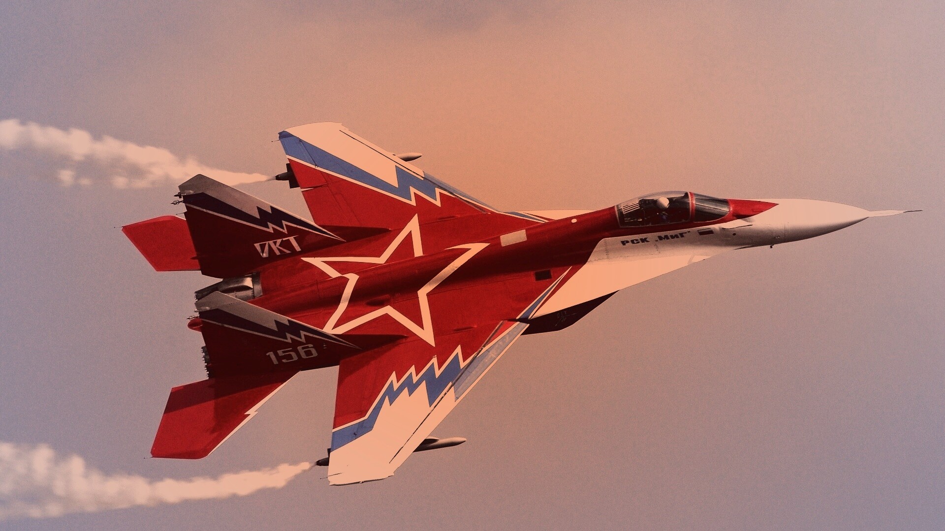 Истребитель МИГ пилотажной группы обои