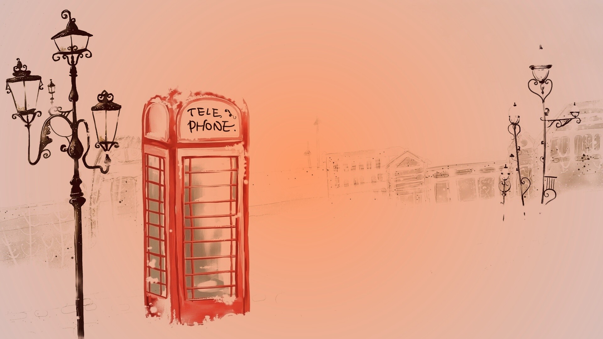 Лондонская телефонная будка обои