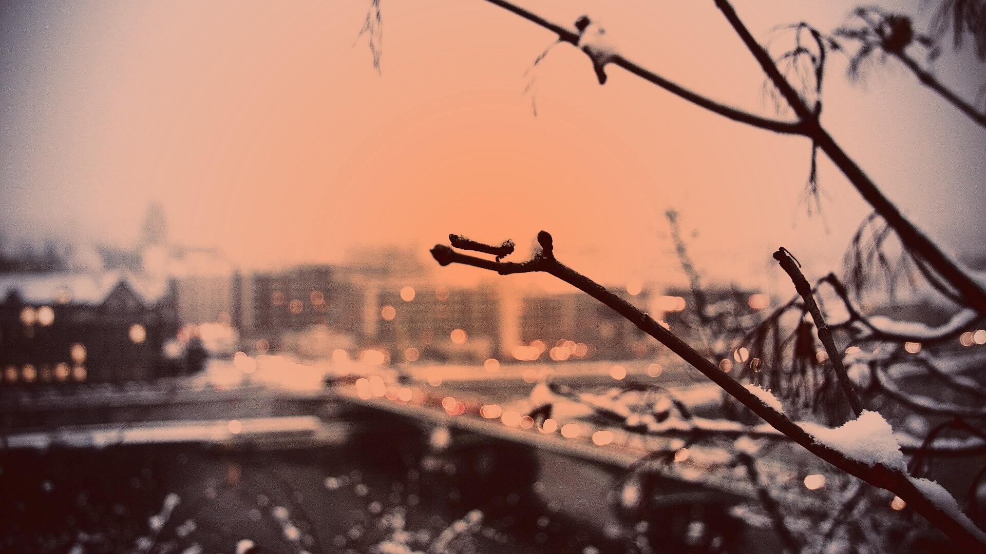 Зима в городе обои