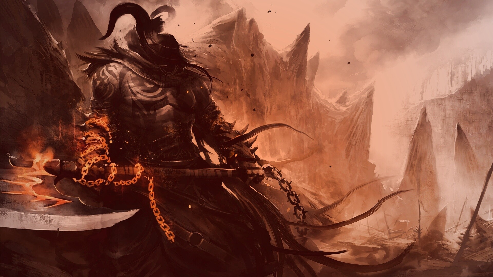 Демон с топором обои