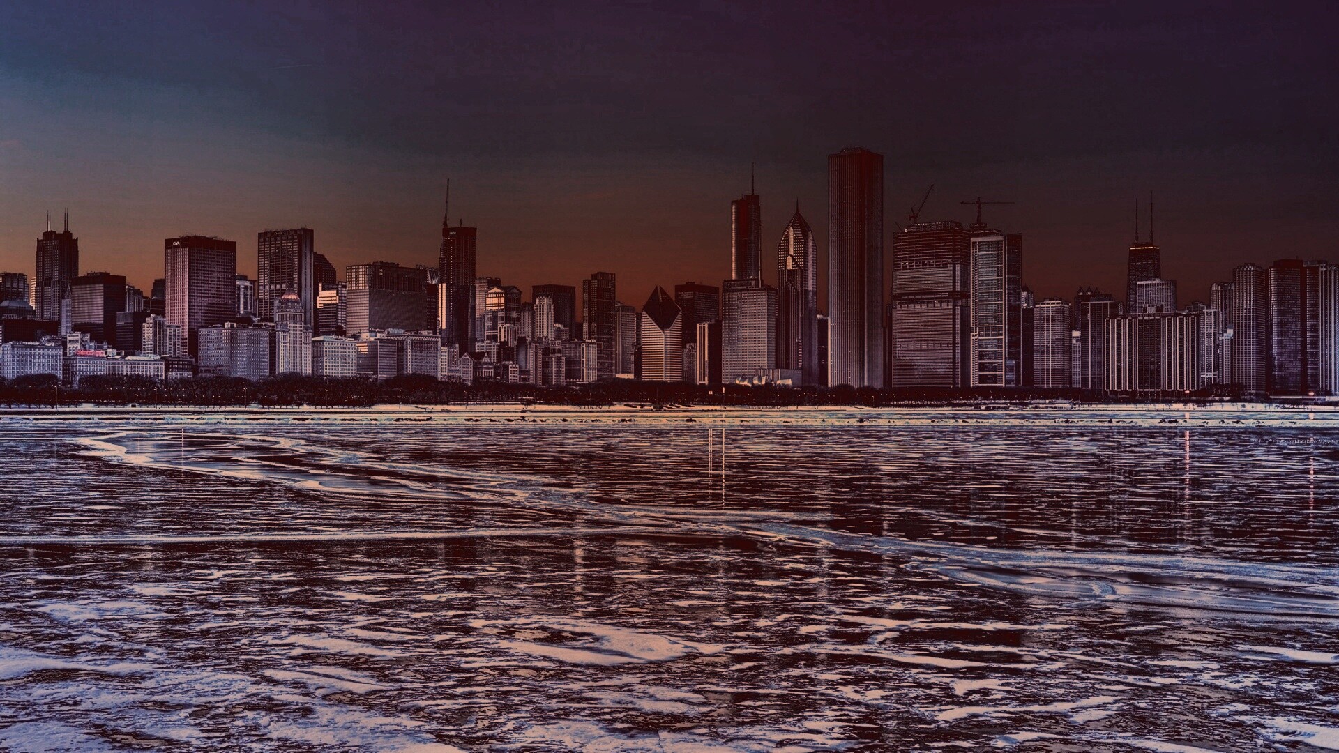 Зима в мегаполисе обои