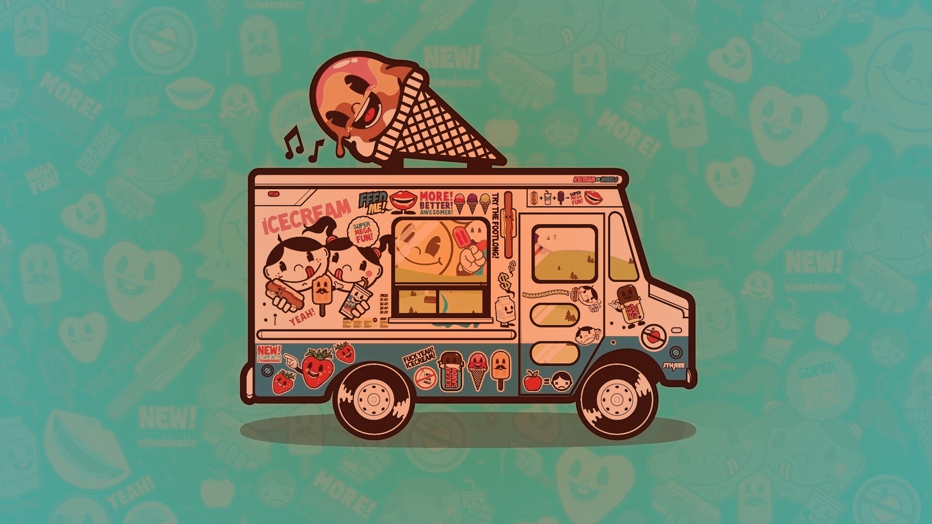Фургончик мороженщика обои