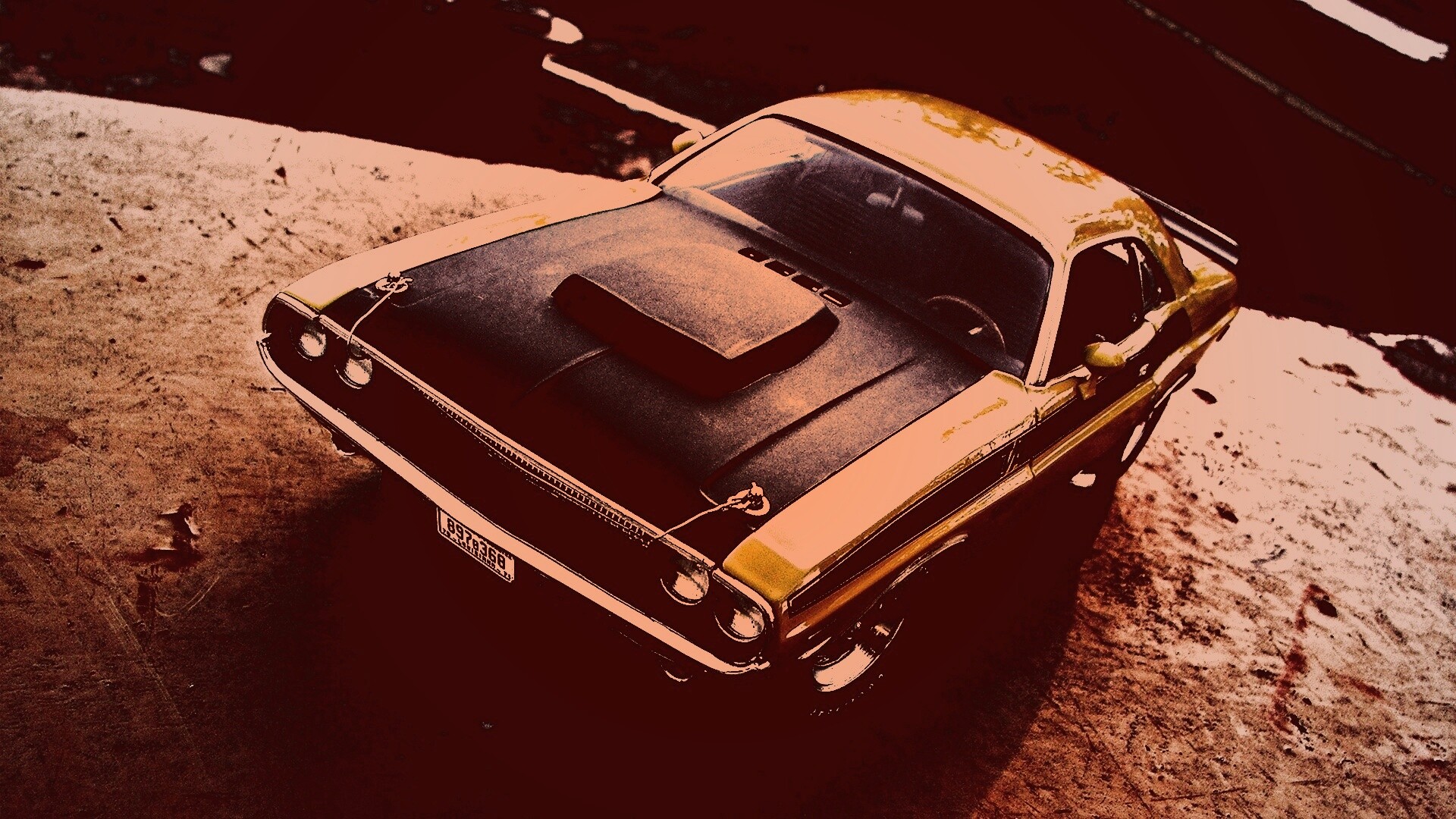 Додж на  каменистой поверхности обои