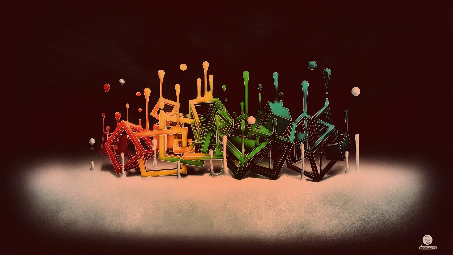 Цветные переплетающиеся кубы обои