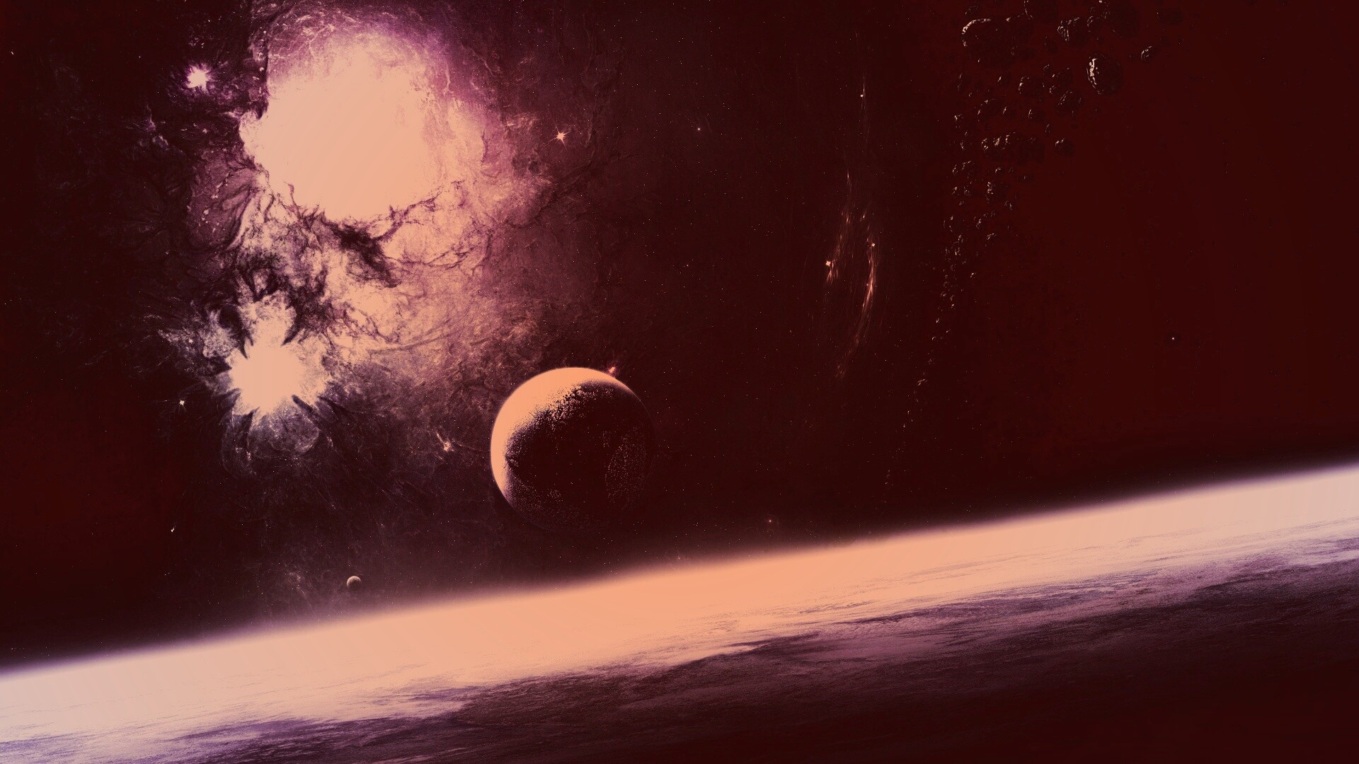 Черный космический туман обои