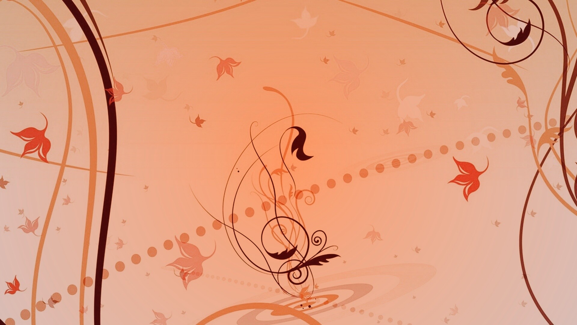 Цветы и завитки обои