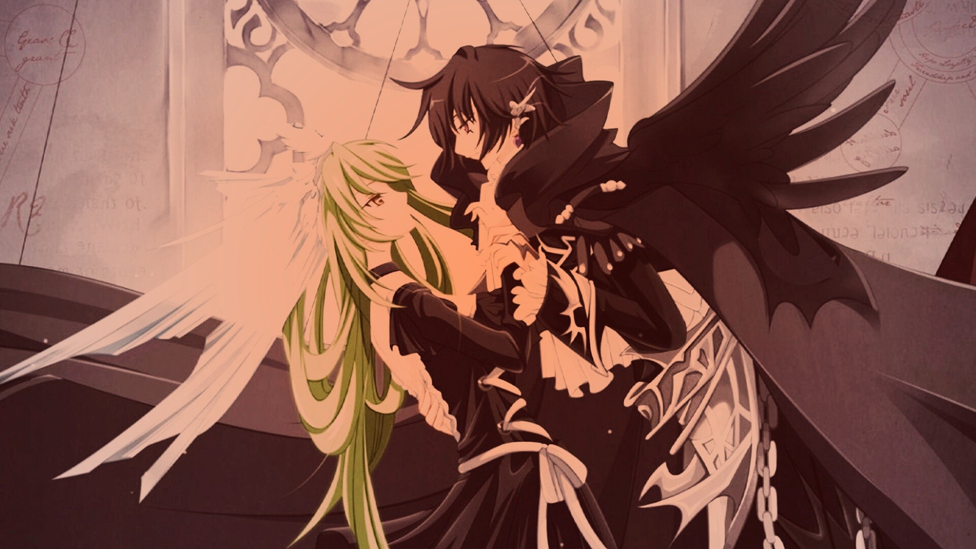 Танец под витражом обои