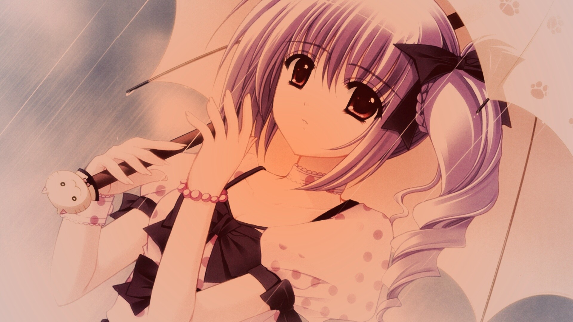 Девочка с зонтиком обои