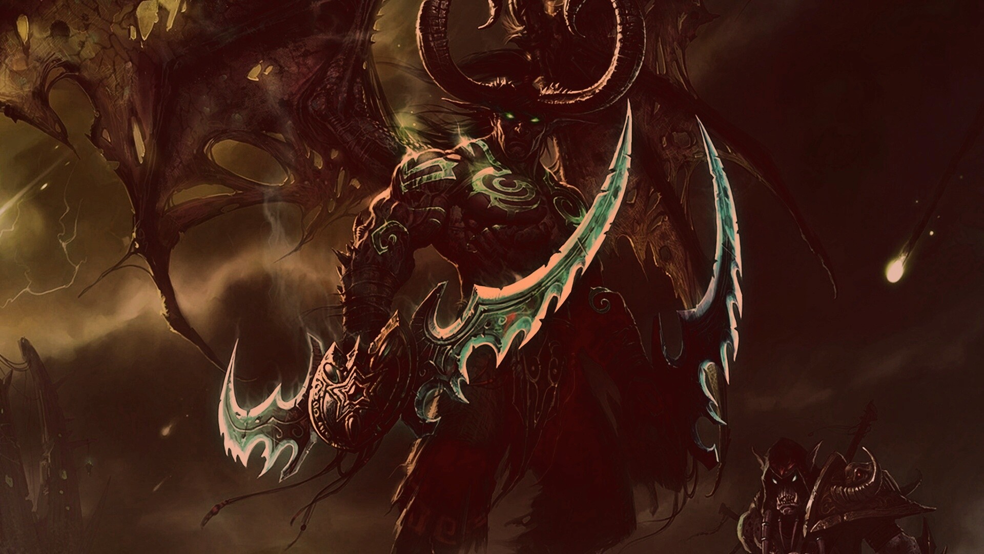 Иллидан с клинками обои