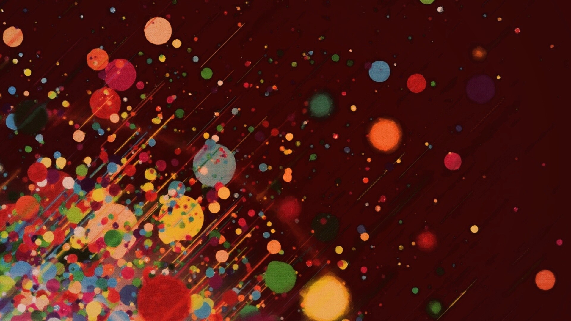 Полёт разноцветных кругов обои