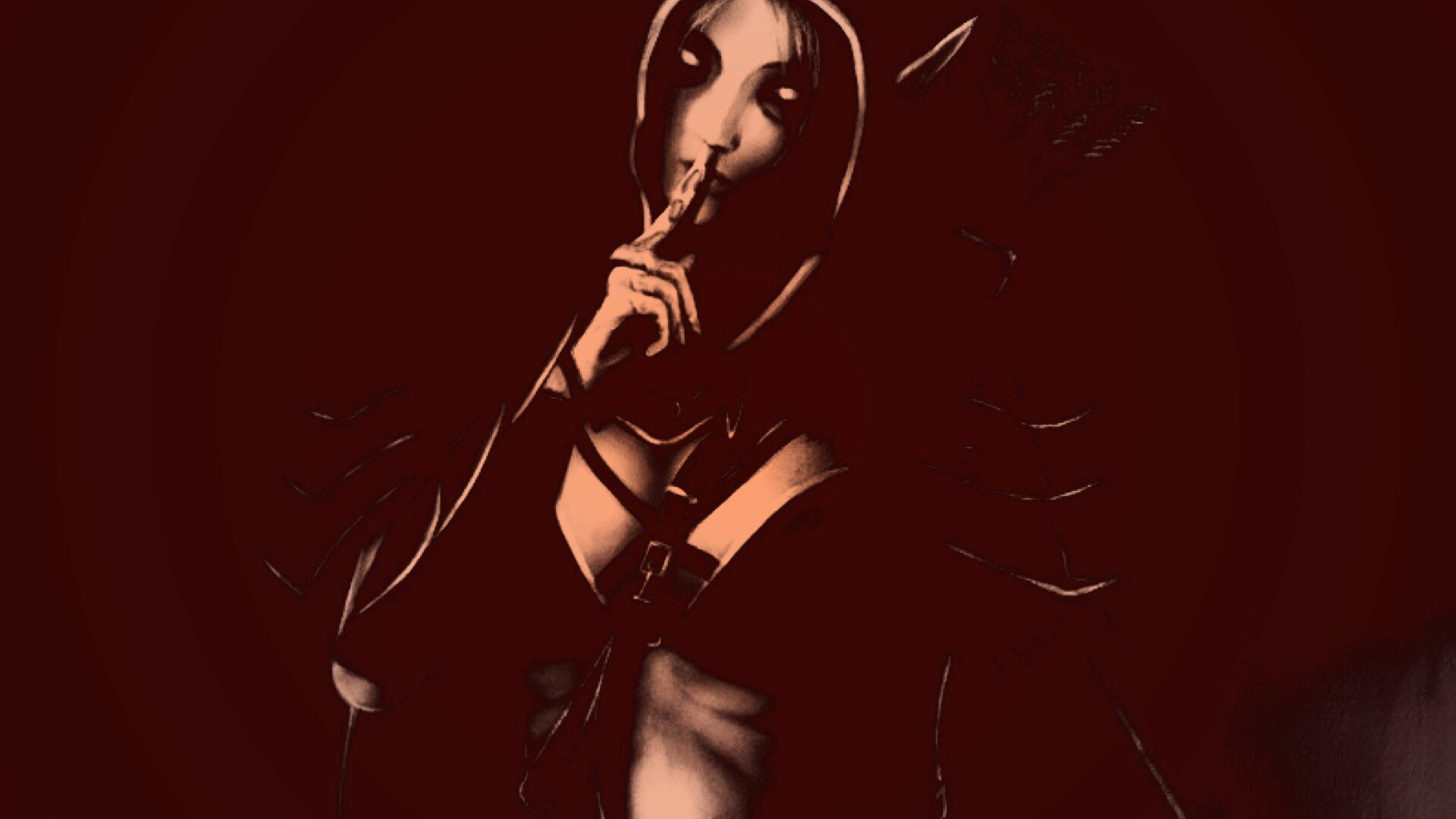 Ночная эльфийка призывает к тишине обои