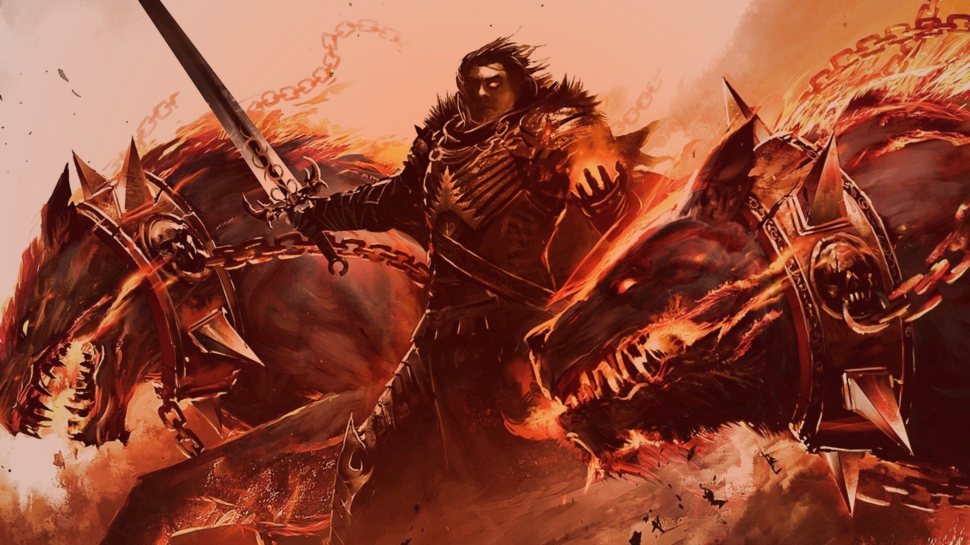 Темный рыцарь и гончие смерти обои