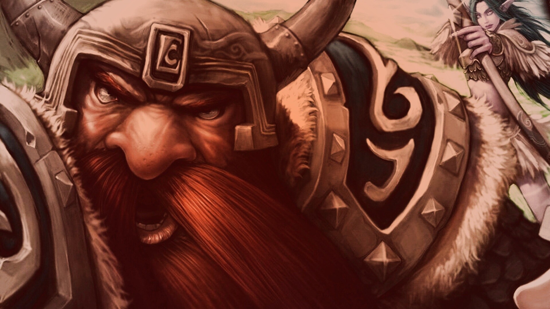 Гном убегающий от ночной эльфийки обои