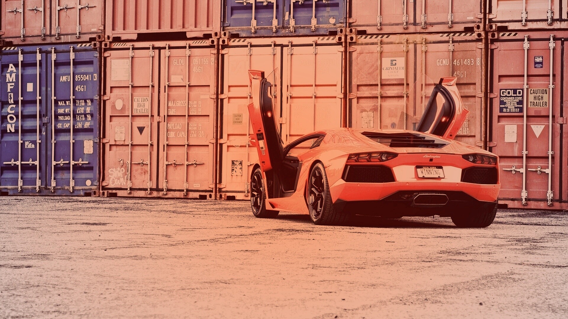 Оранжевый Авентадор обои