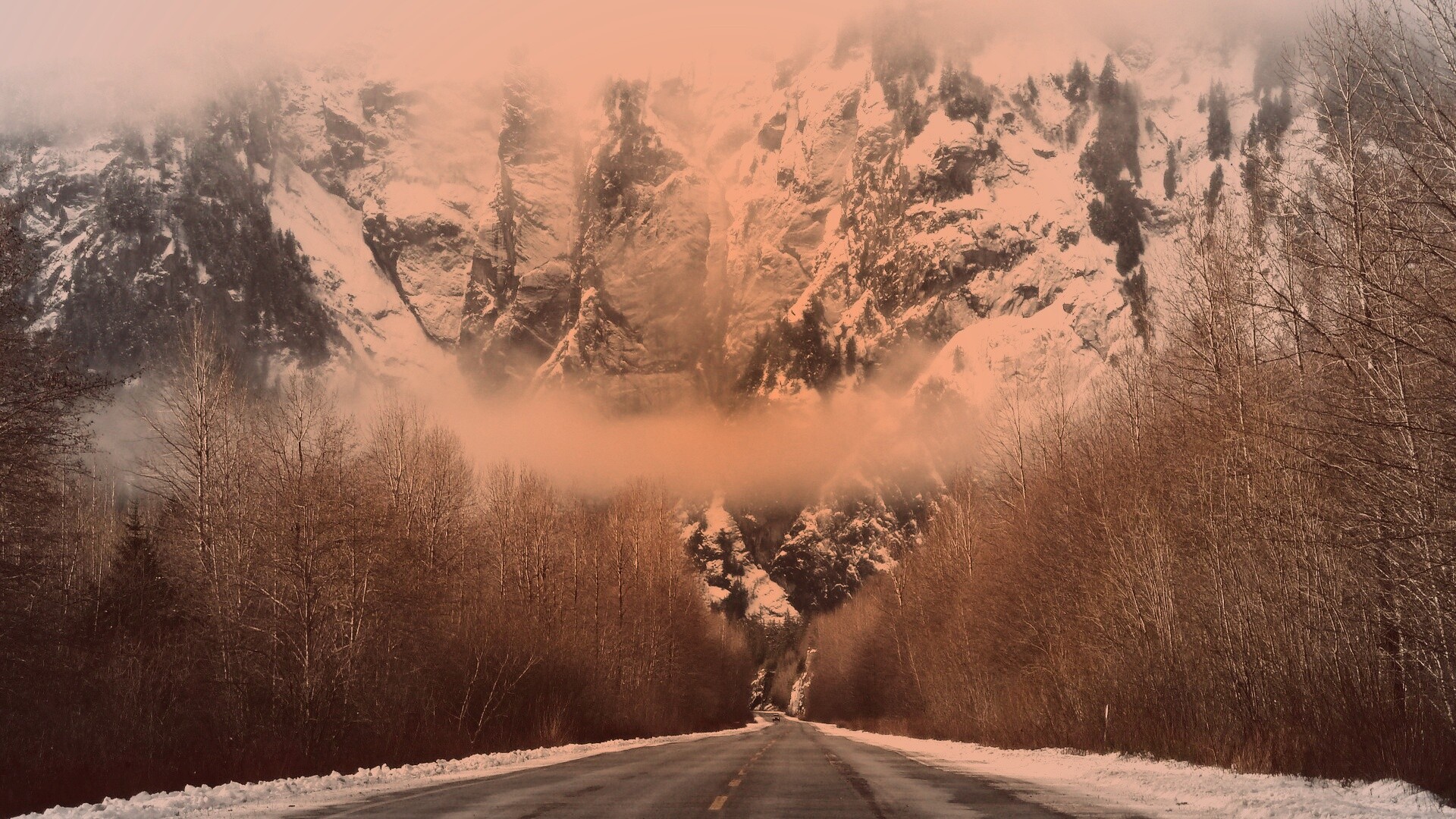 Дорога к скале обои