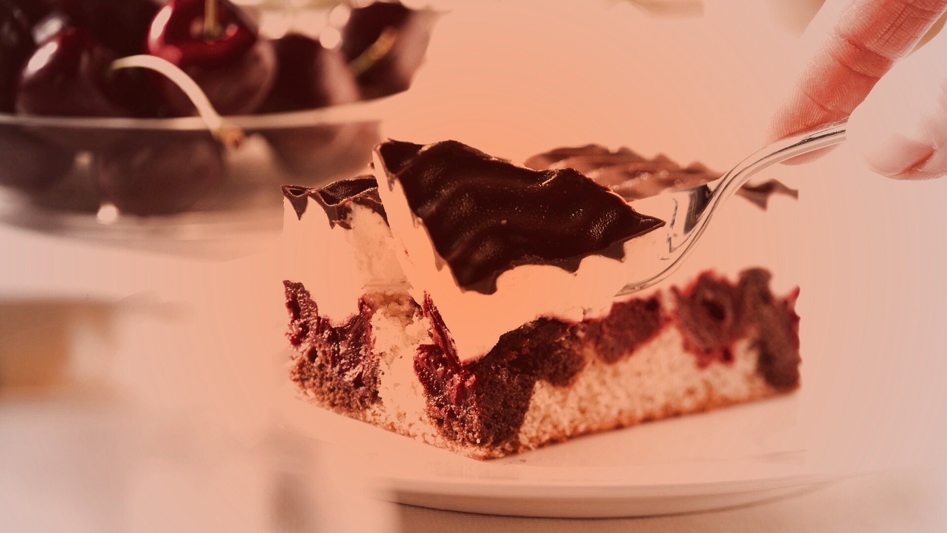 Вишневое пирожное обои