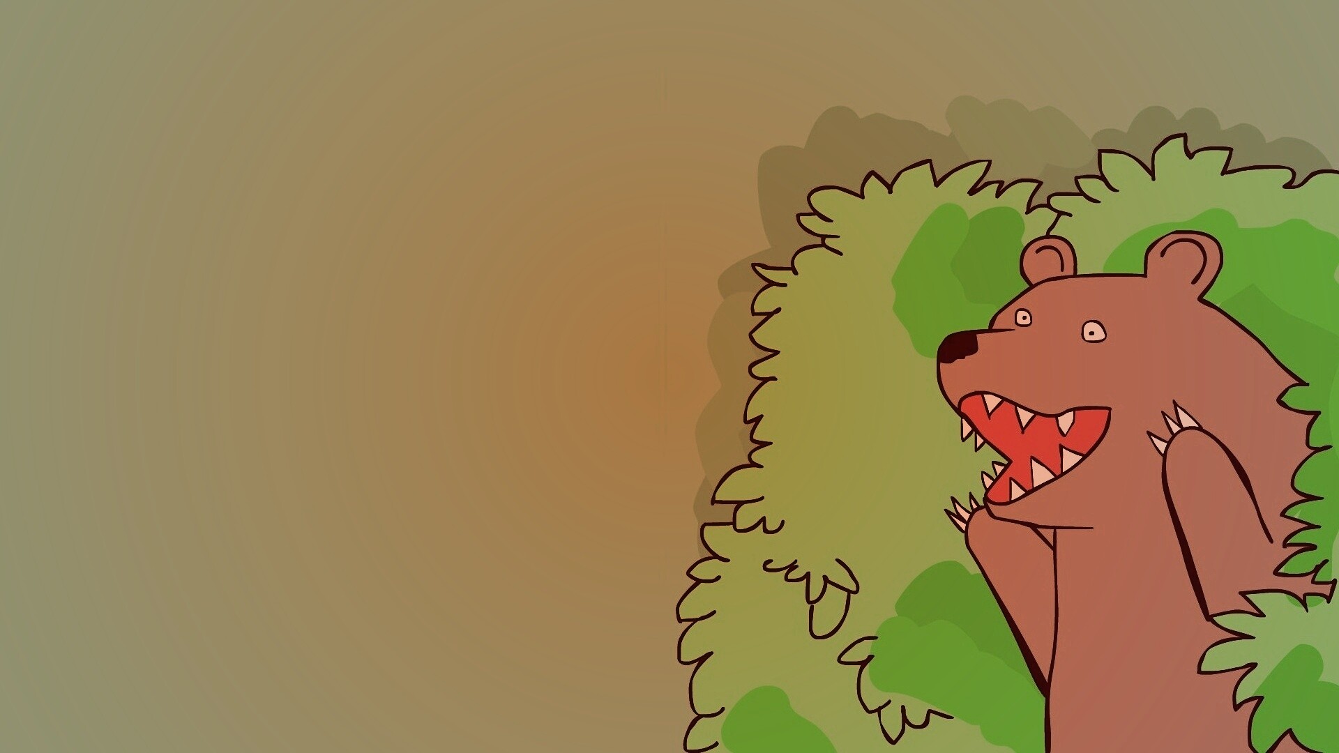 Медведь в кустах обои